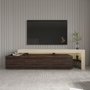 Hanah Home Soporte para TV Travertino y Nogal con Luces LED